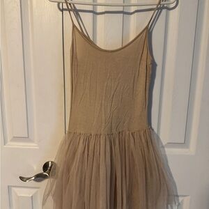 Elegant Tan Tulle Dress